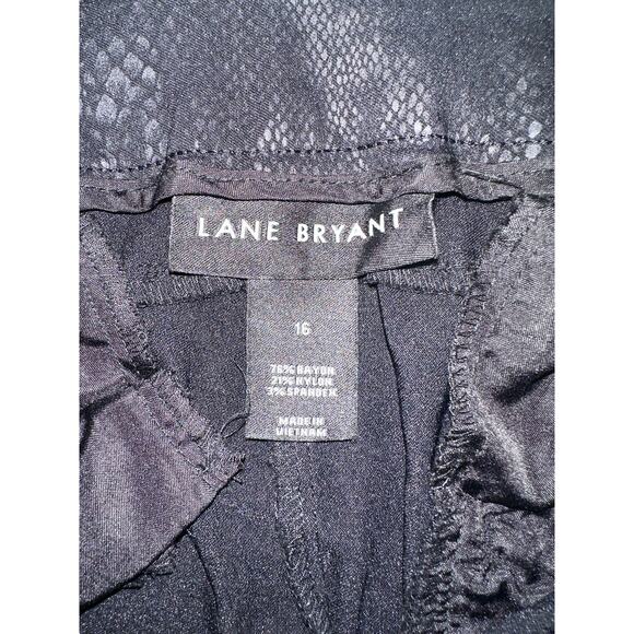 Lane Bryant Pants Womens Plus Size 16 Black Python Snake Print Ankle Stretch - Picture 5 of 8
